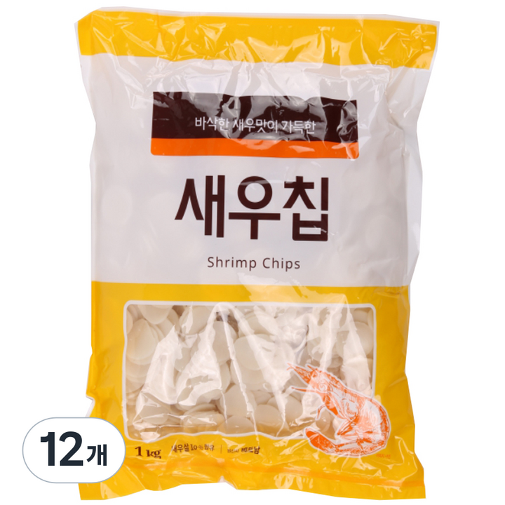 바삭한 새우맛이 가득한 새우칩, 12개, 1kg