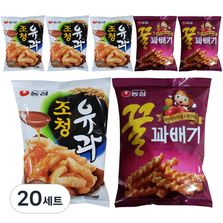 농심 조청유과 96g x 4p + 꿀꽈배기 90g x 3p, 20세트