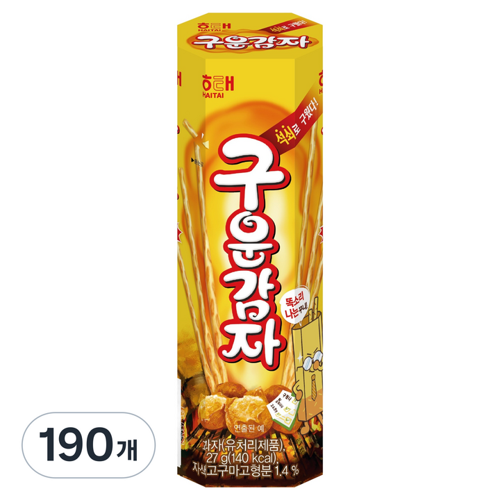 해태제과 구운감자, 27g, 190개
