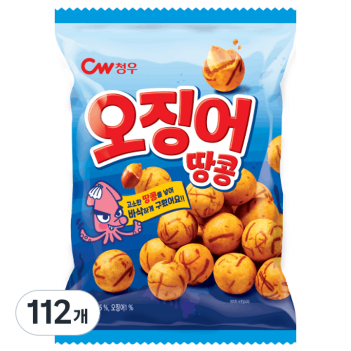 청우식품 오징어땅콩, 90g, 112개