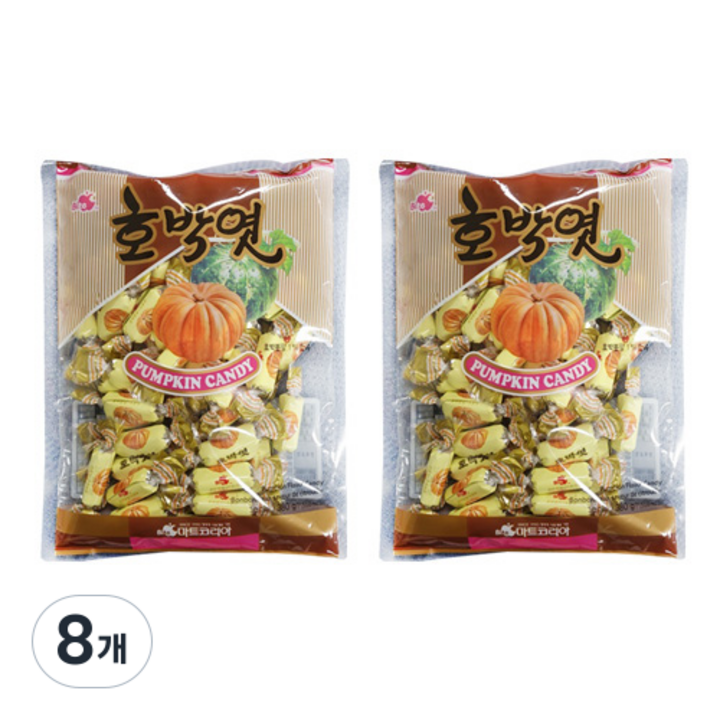 리소하우스 대용량 입가심 호박엿 카라멜 사탕, 380g, 8개, 8개