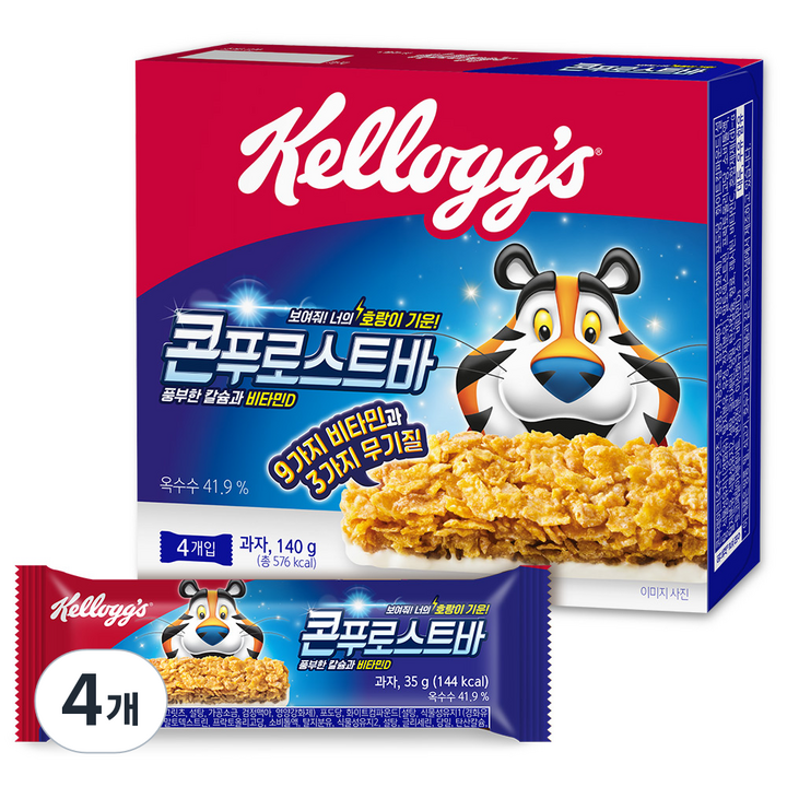 켈로그 콘푸로스트바 4p, 140g, 4개