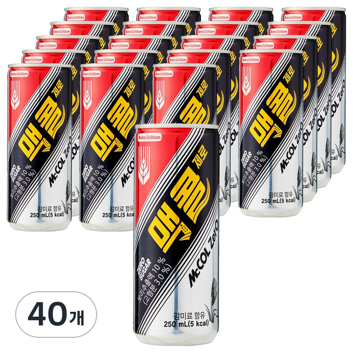 맥콜 제로, 250ml, 40개