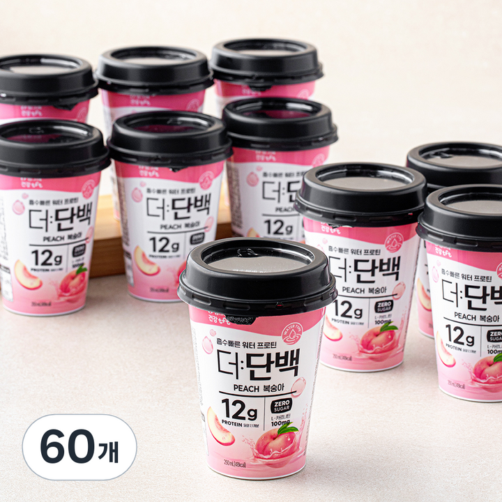 더단백 워터 프로틴 컵 복숭아, 60개, 250ml