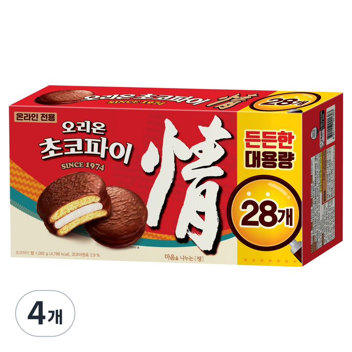 오리온초코파이 초코파이 28p, 1.092kg, 4개