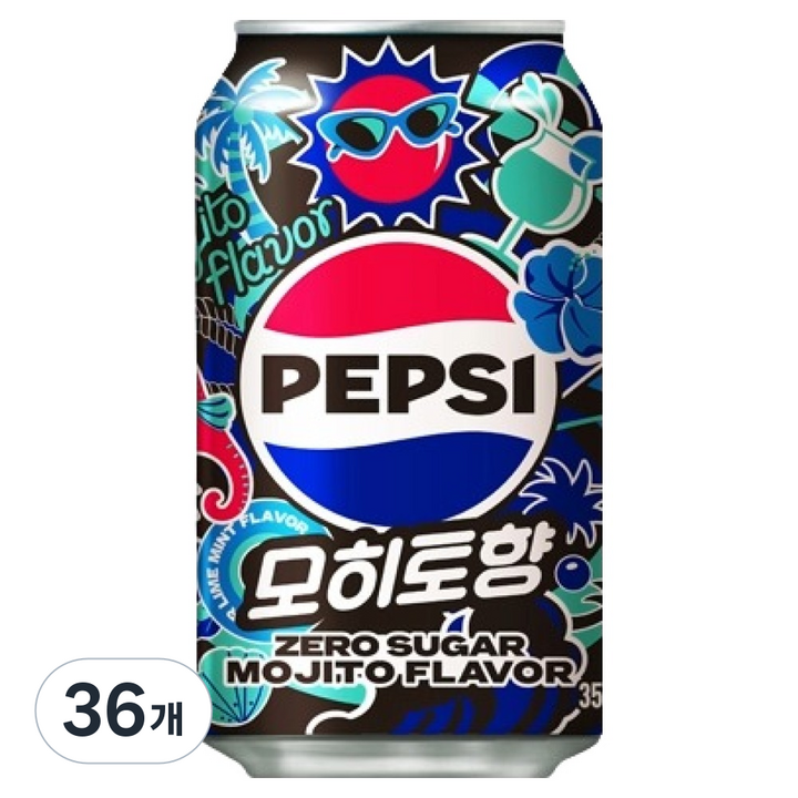 펩시 제로슈거 모히또향, 355ml, 36개