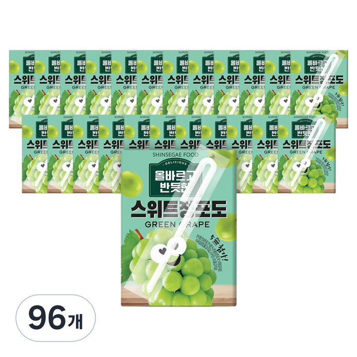 신세계푸드 올바르고 반듯한 스위트 청포도 음료, 120ml, 96개