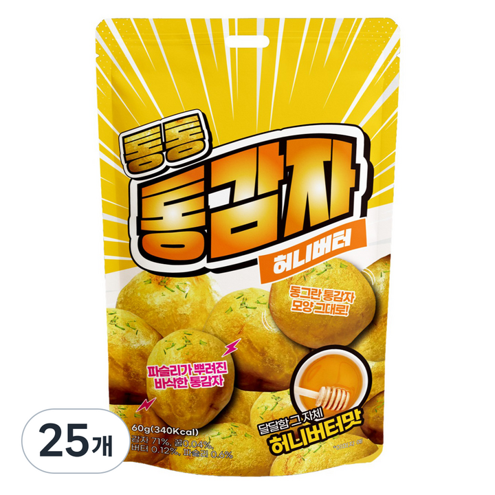 통통 통감자 허니버터맛 스낵, 25개, 60g