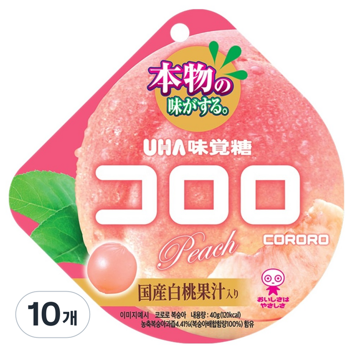 코로로 복숭아맛 젤리, 40g, 10개