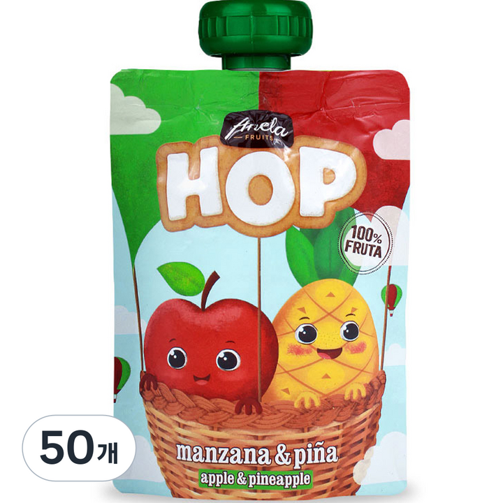 아넬라 HOP 과일 퓨레, 100g, 50개, 혼합맛(사과/파인애플)