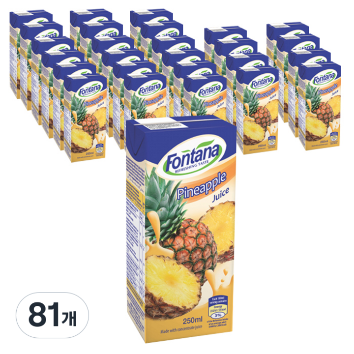 폰타나 파인애플 주스, 250ml, 81개