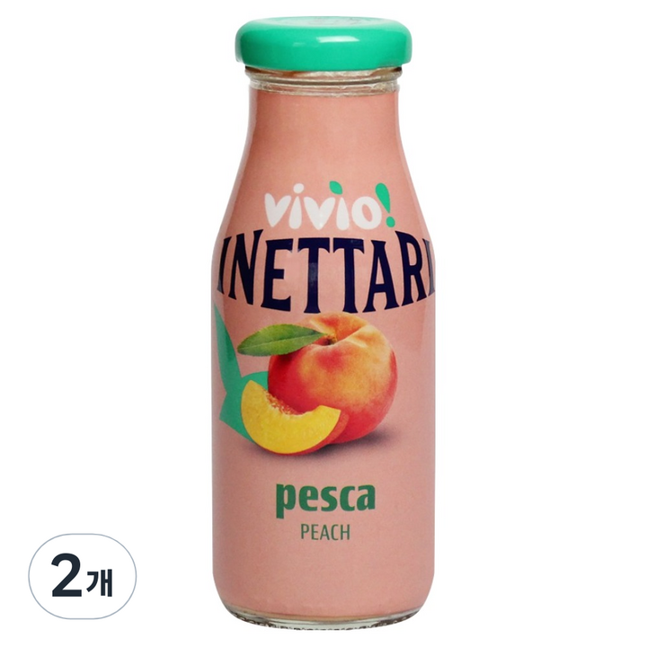 Polara 비비오 이네타리 페스카 복숭아 음료, 2개, 200ml