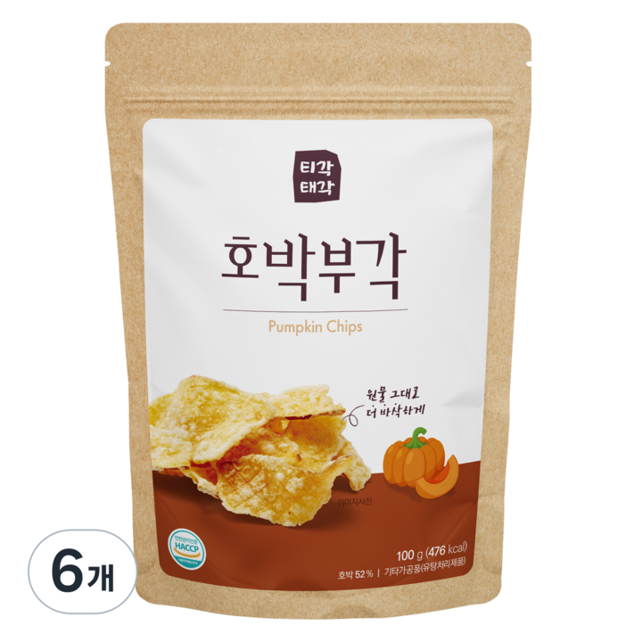 티각태각 호박부각, 100g, 6개