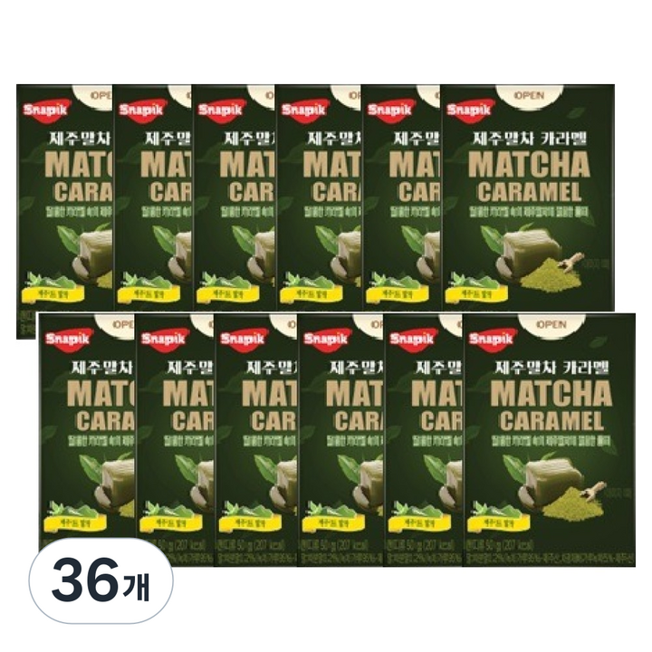 SNAPIK 제주말차 카라멜, 50g, 36개