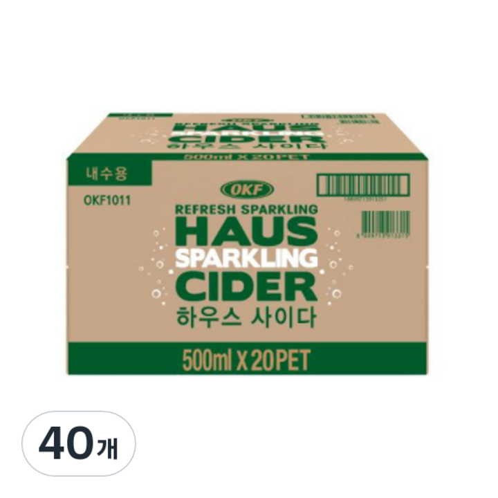 오케이에프 하우스 사이다 제로슈가, 40개, 500ml
