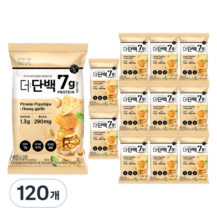 더단백 빙그레 건강tft 팝칩 허니갈릭맛, 120개, 44g