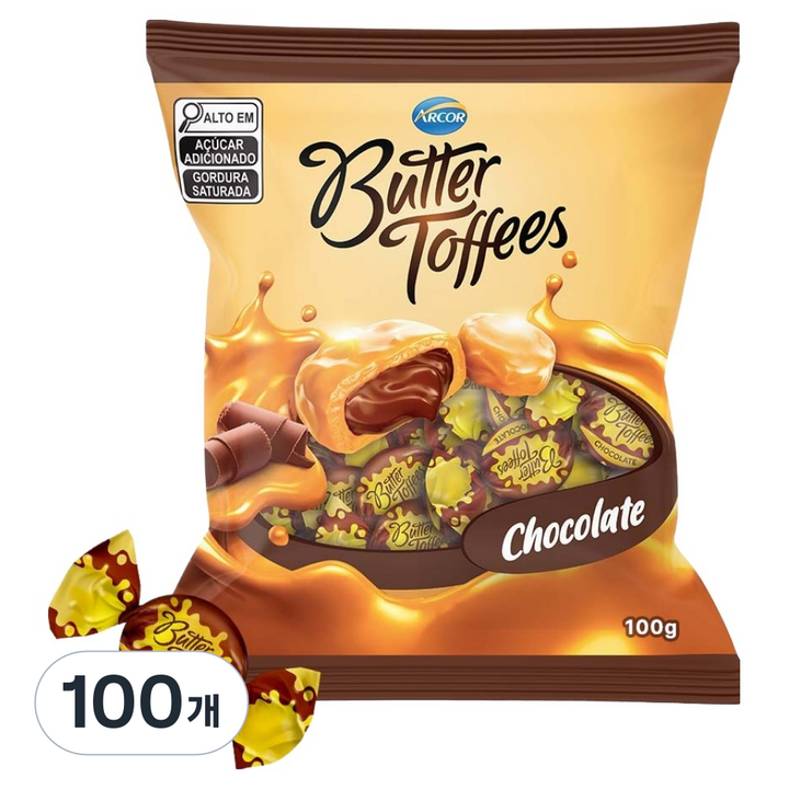 아코르 버터 토피 초코, 100g, 100개