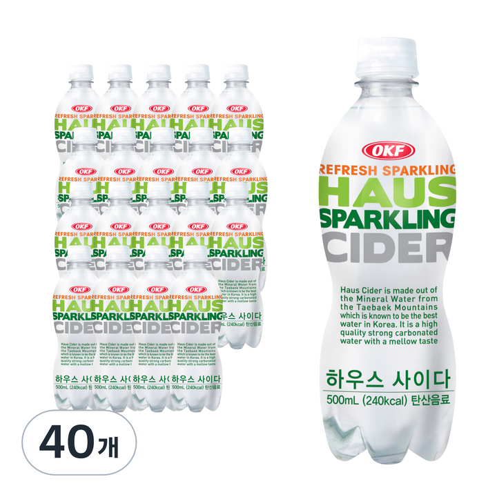 오케이에프 하우스 사이다, 500ml, 40개