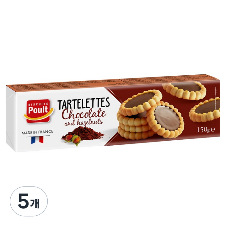 폴트 초콜릿 헤이즐넛 타르트, 150g, 5개