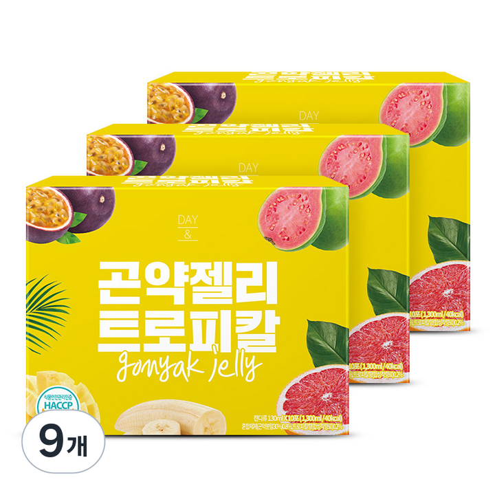참앤들황토농원 데이앤 트로피칼 곤약젤리 10p, 9개, 1.3L