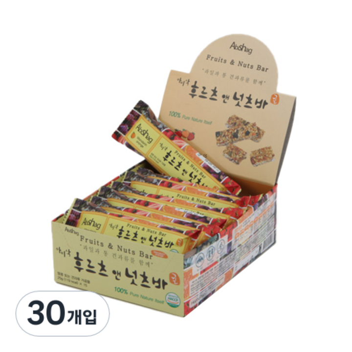 아비삭 후르츠앤 넛츠바 귤, 25g, 30개