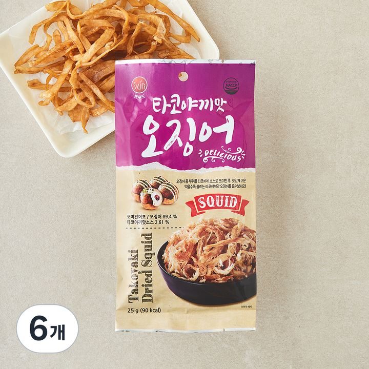 타코야끼맛 오징어, 6개, 25g