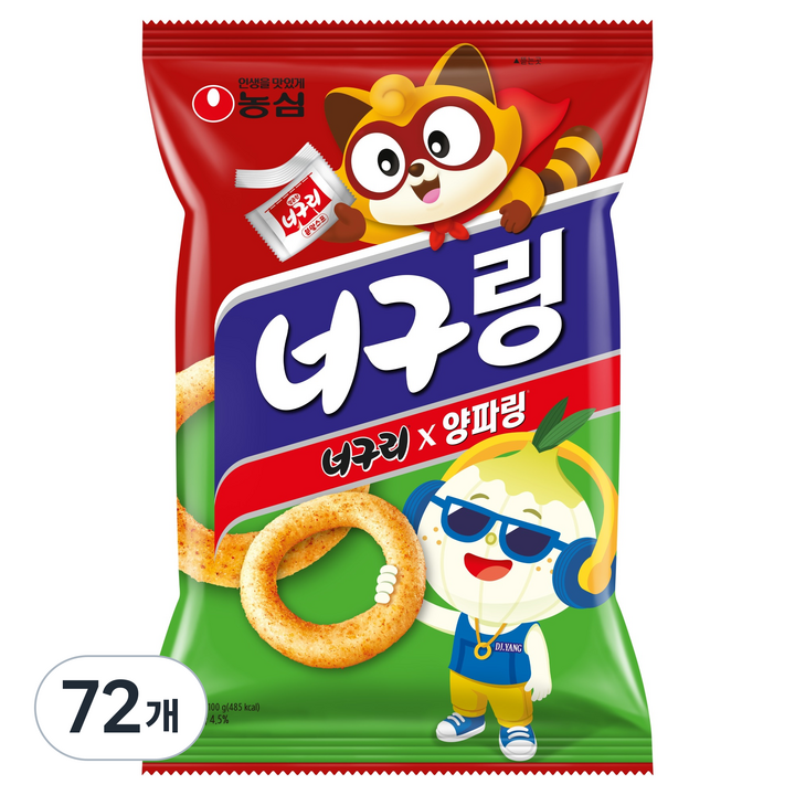 양파링 너구링, 100g, 72개