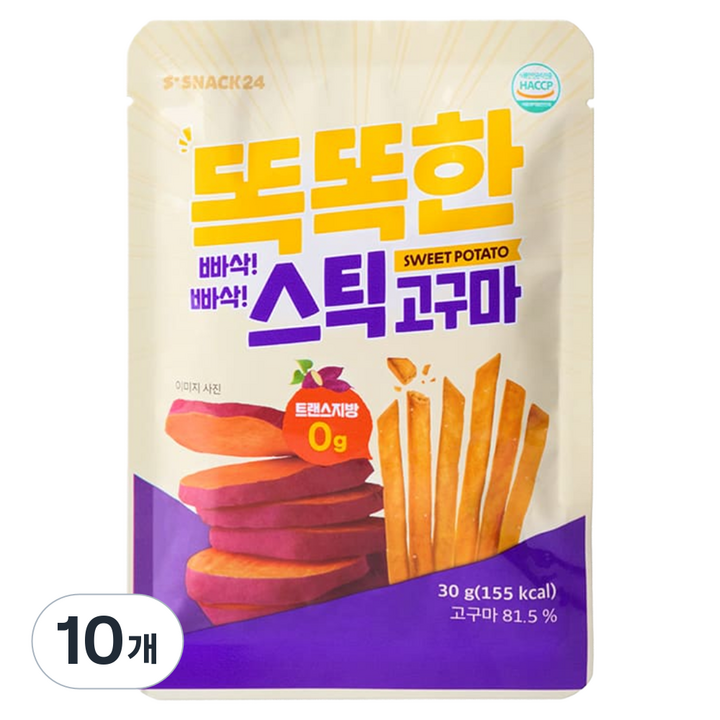 스낵24 똑똑한 고구마 스틱, 10개, 30g