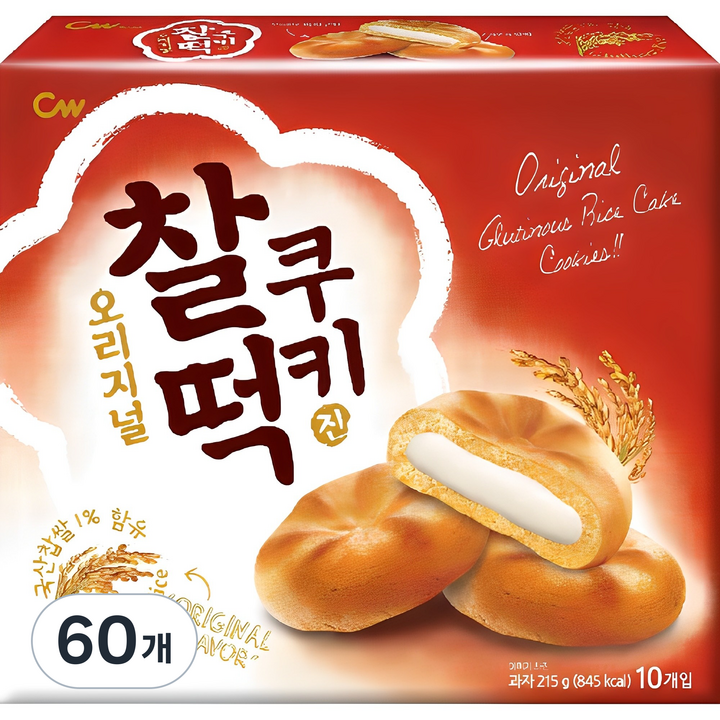 청우식품 찰떡쿠키 오리지널 10p, 215g, 60개