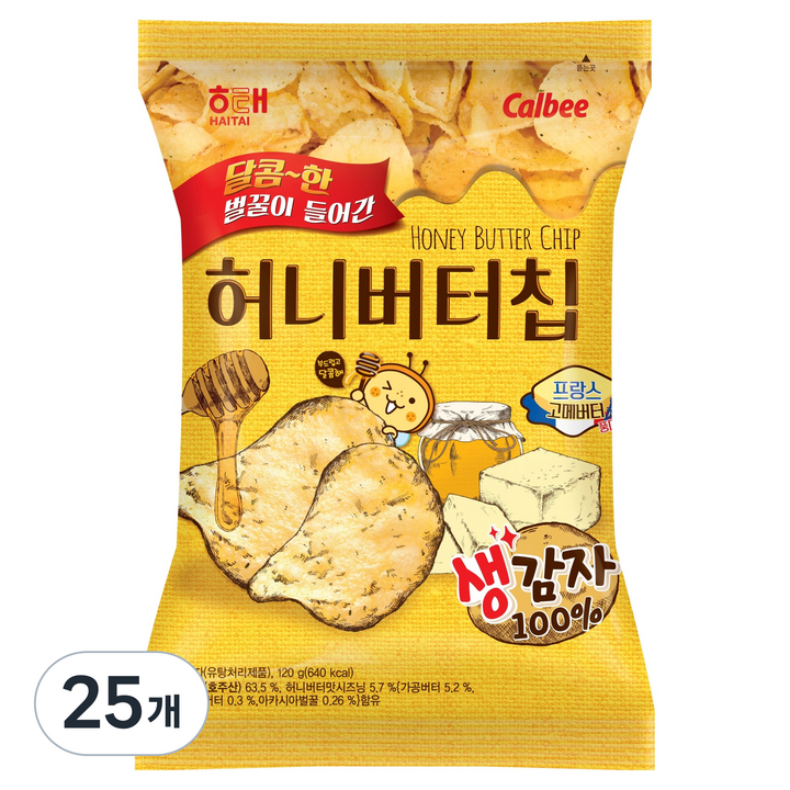 해태 허니버터칩, 120g, 25개