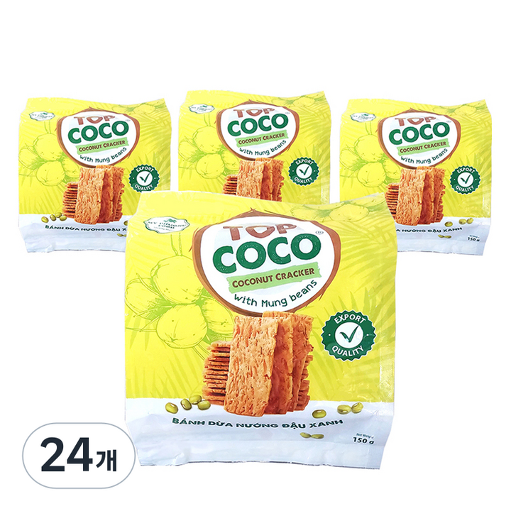 탑 코코 코코넛 크래커 녹두맛 10p, 150g, 24개