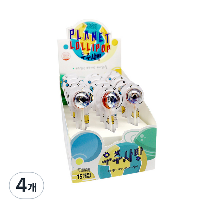 오브세이 우주사탕 지구 딸기맛 15p, 285g, 4개