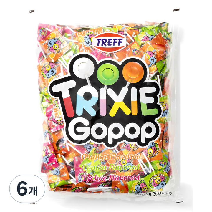 TRIXIE 고 팝 플랫 롤리팝, 2kg, 6개