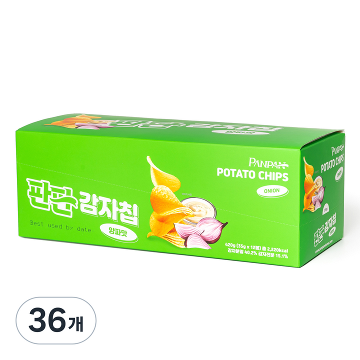 판판 감자칩 양파맛, 35g, 36개