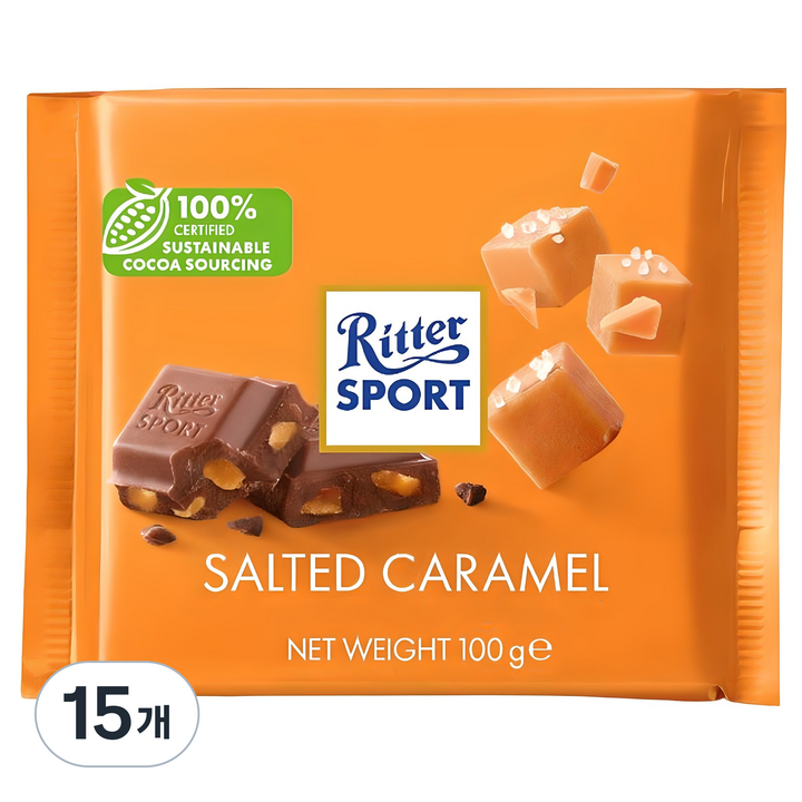 리터스포트 솔티드 카라멜 초콜릿, 100g, 15개
