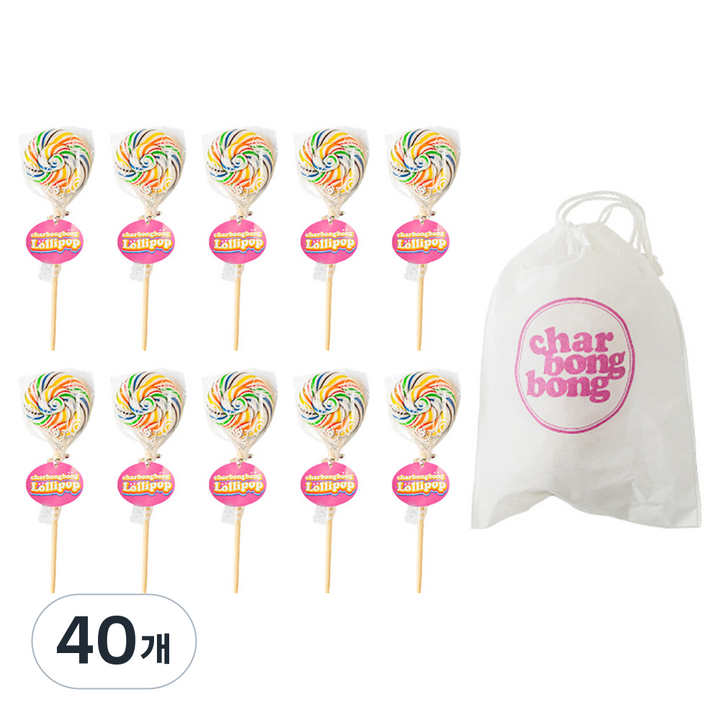 샤르봉봉 롤리팝 오로라 막대사탕, 40개, 25g
