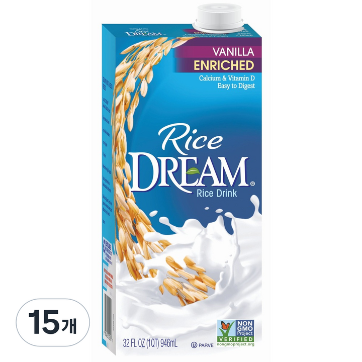 라이스드림 엔리치드 바닐라 음료, 946ml, 15개