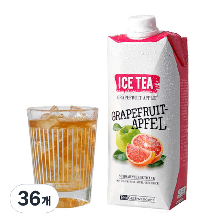 [티게슈아이스티] 자몽 애플 아이스티, 500ml, 36개