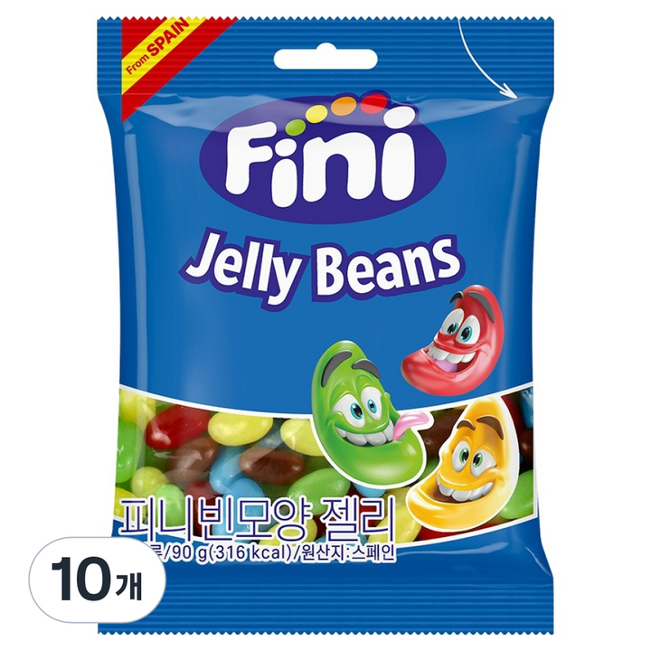 Fini 빈모양 젤리, 90g, 10개