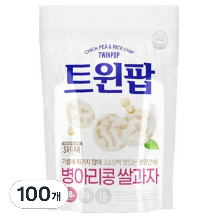 트윈팝 병아리콩 쌀과자, 30g, 100개