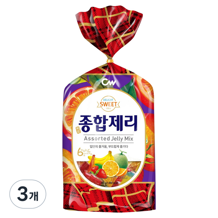 청우식품 종합제리 리본, 500g, 3개