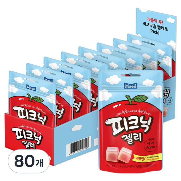 피크닉 젤리 사과, 80개, 45g