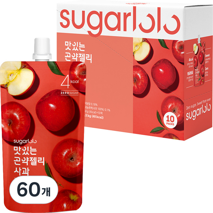 슈가로로 맛있는 곤약젤리 사과 10개입, 150g, 60개