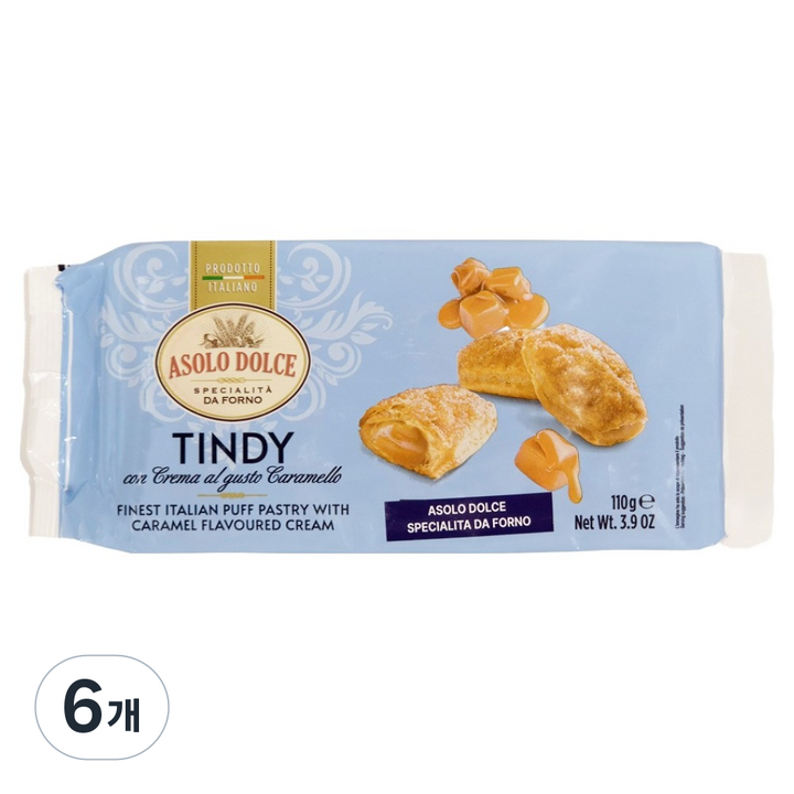아쏠로돌체 틴디 카라멜크림, 110g, 6개