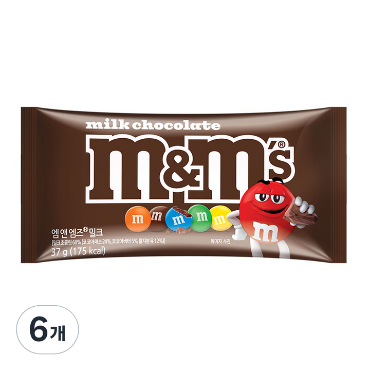 엠앤엠즈 밀크, 37g, 6개
