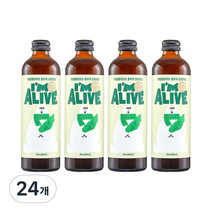 아임얼라이브콤부차 유리병 오리지날, 315ml, 24개