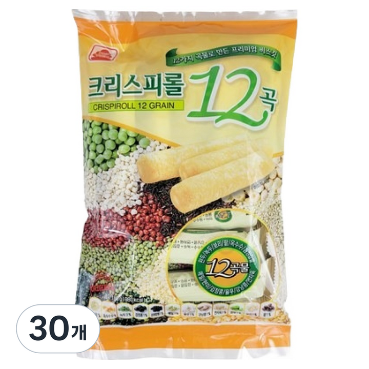 크리스피롤 12곡 바삭한 과자, 30개, 180g