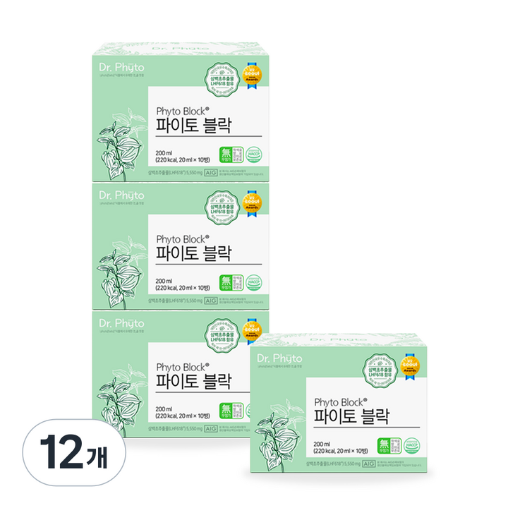 닥터파이토 파이토블락 건강음료 10p, 200ml, 12개