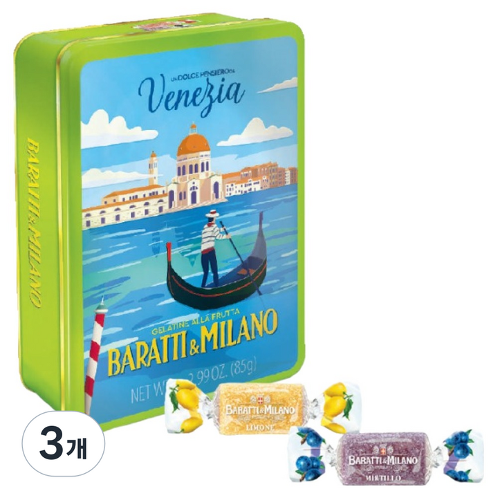 바라티앤밀라노 VENICE 어쏘티드 틴케이스, 85g, 3개