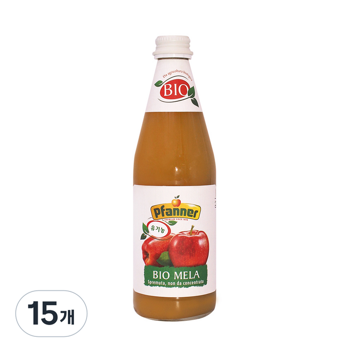 파너 유기농 착즙 사과주스, 500ml, 15개